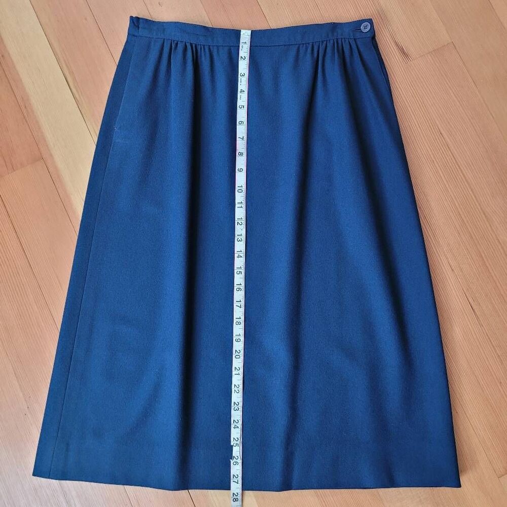 Vintage Pendleton navy blue a line 100% wool skirt size 12 academia‎ office - Picture 6 of 10